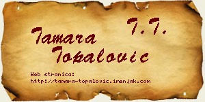 Tamara Topalović vizit kartica